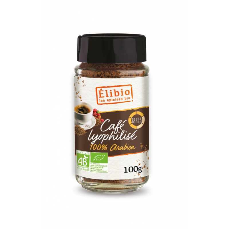Café instantané lyophilisé bio 100% arabica
